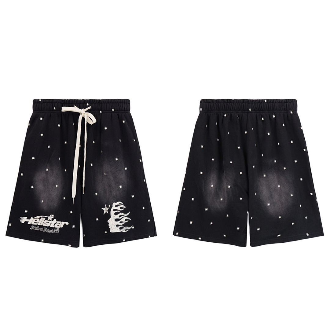 Hellstar Shorts — BRA-8649 (Black) Angle 1