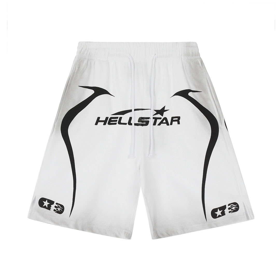 Hellstar Shorts — H619 (White) Angle 1