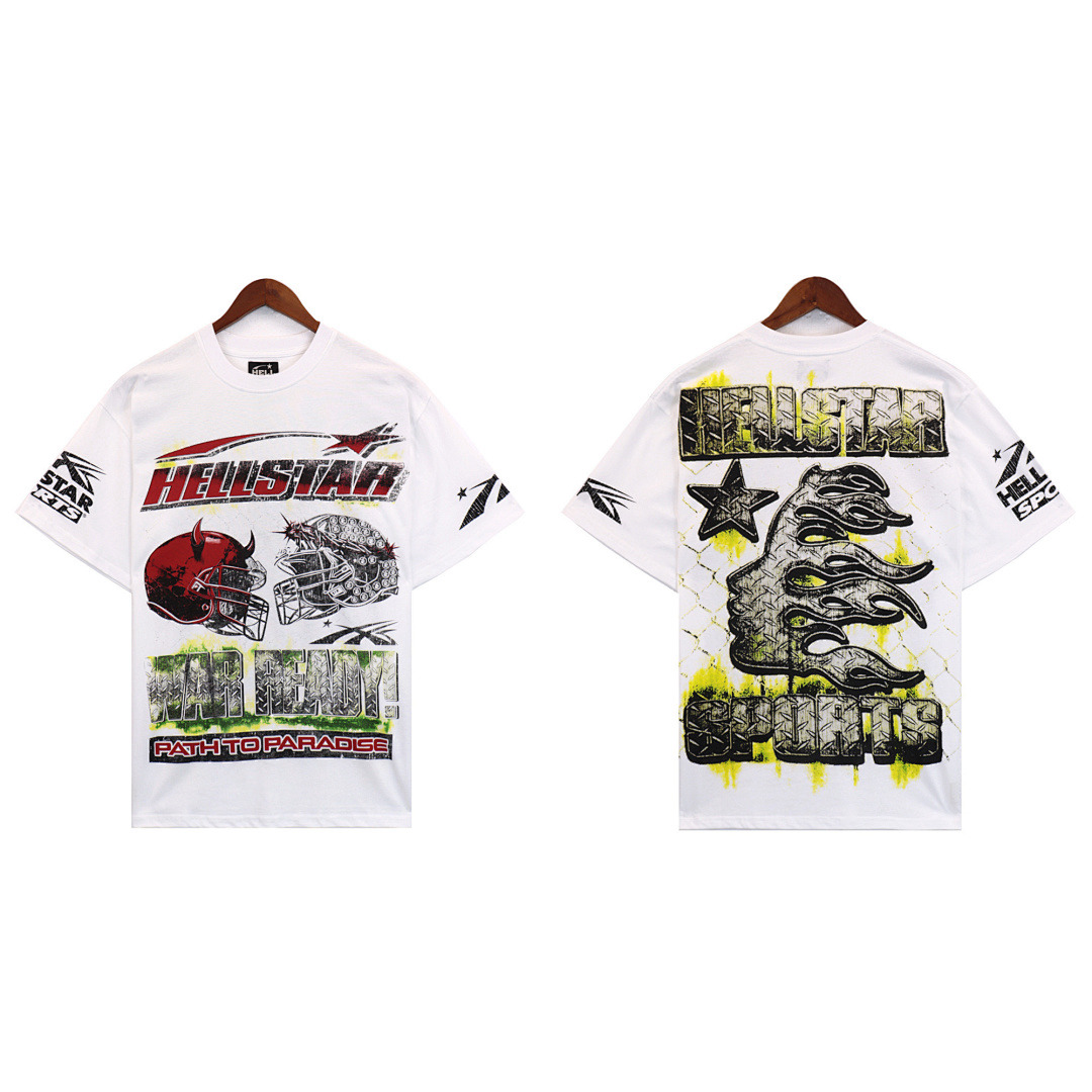 Hellstar T-Shirt — BRA-2678 (White) Angle 1