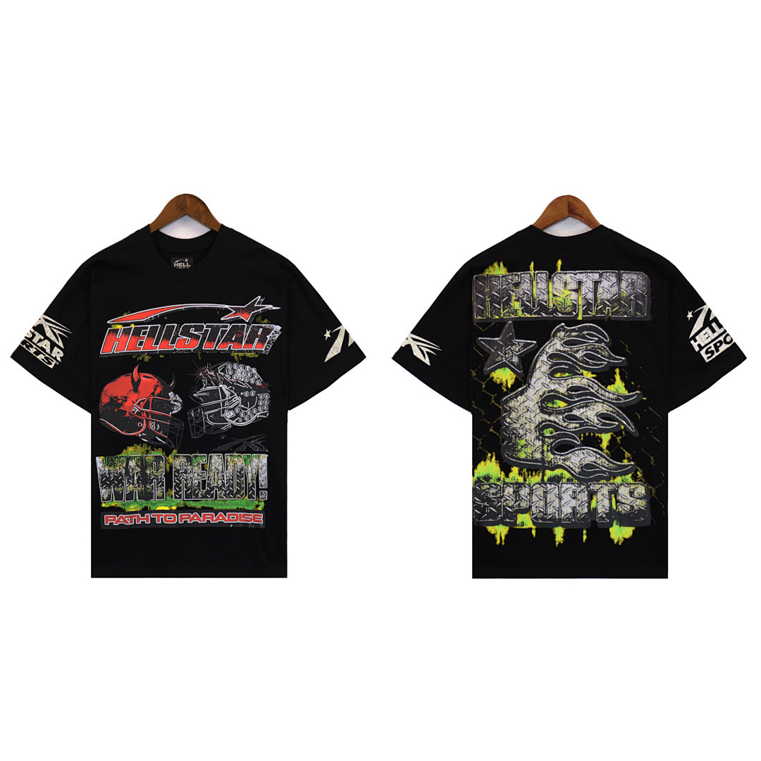 Hellstar T-Shirt — BRA-2678 (Black) Angle 1