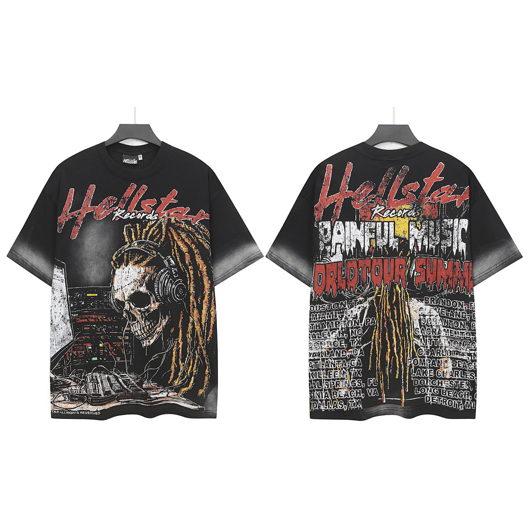 Hellstar T-Shirt — QF-112 (Washed Black) Angle 1