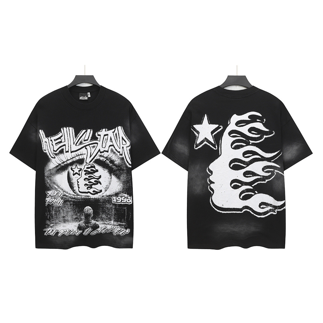 Hellstar T-Shirt — QF-838 (Washed Black) Angle 1