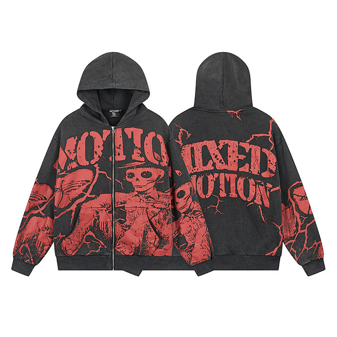 Mixed Emotion Hoodie — ME0050 (Washed Black) Angle 1