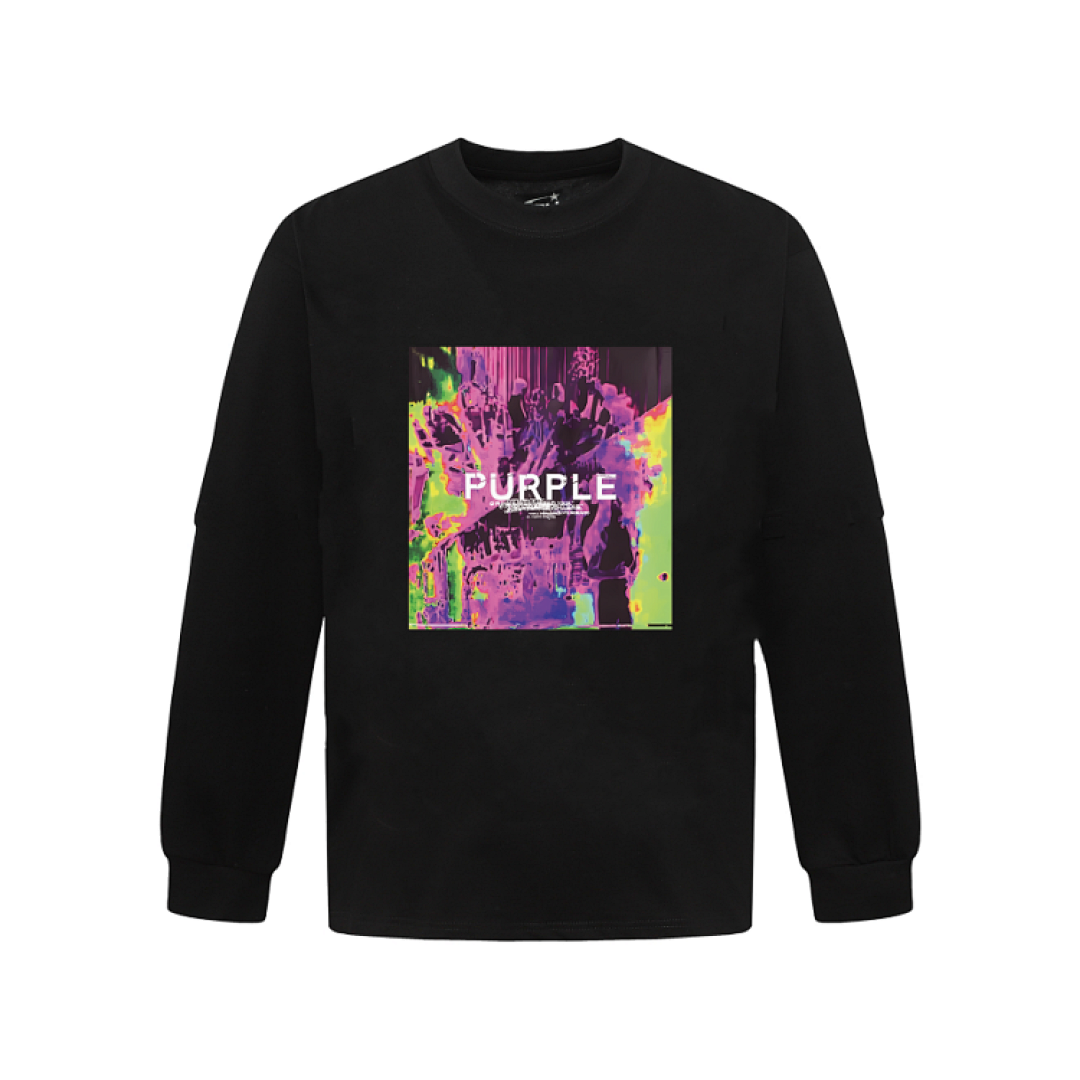 Purple Brand Long Sleeve —# Black Angle 1
