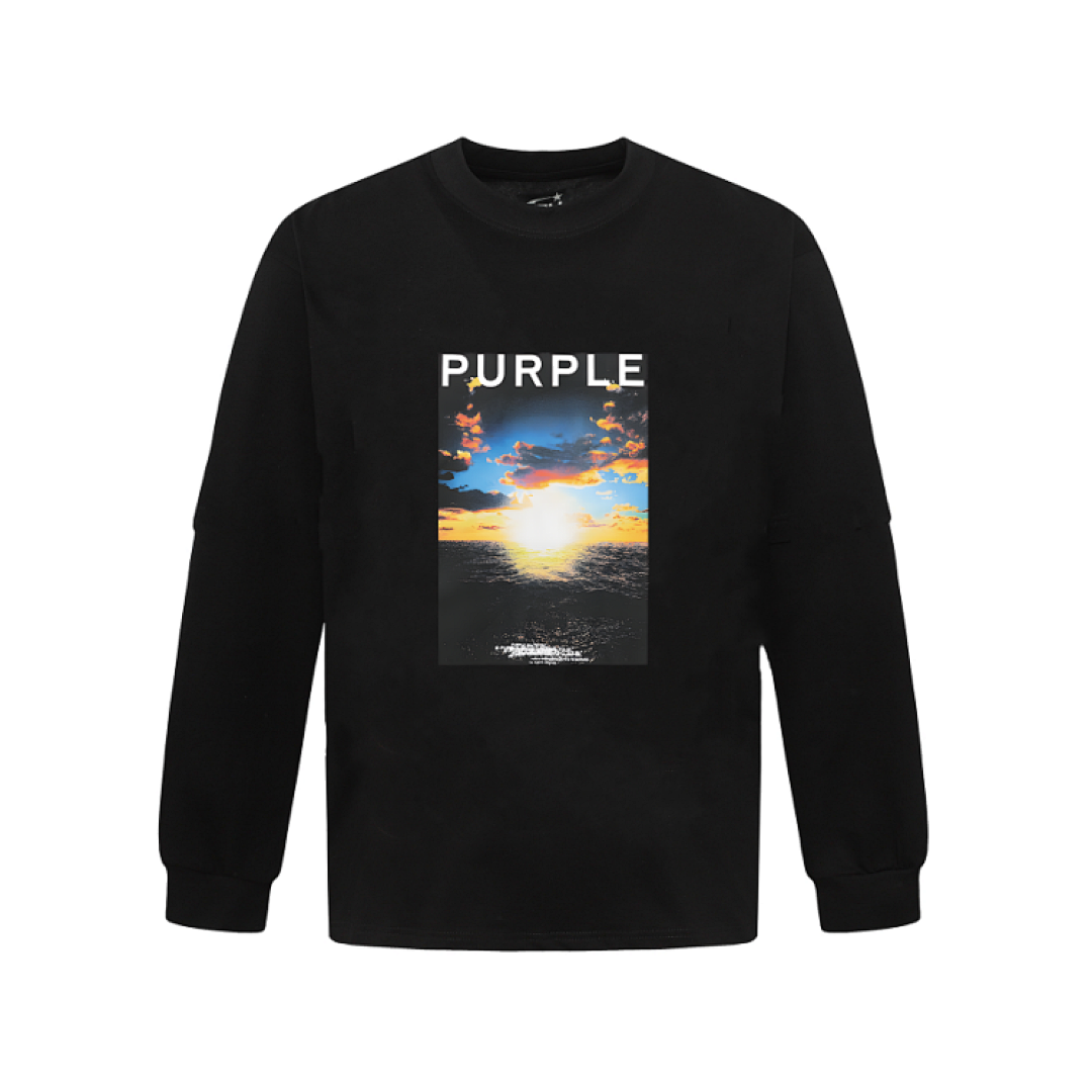 Purple Brand Long Sleeve —# Black Angle 1