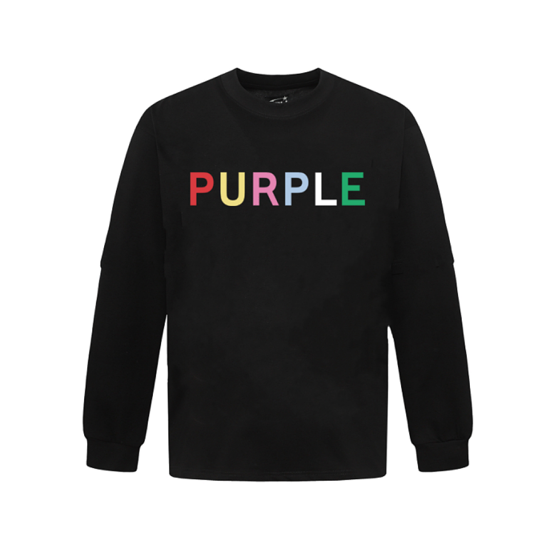 Purple Brand Long Sleeve —# Black Angle 1