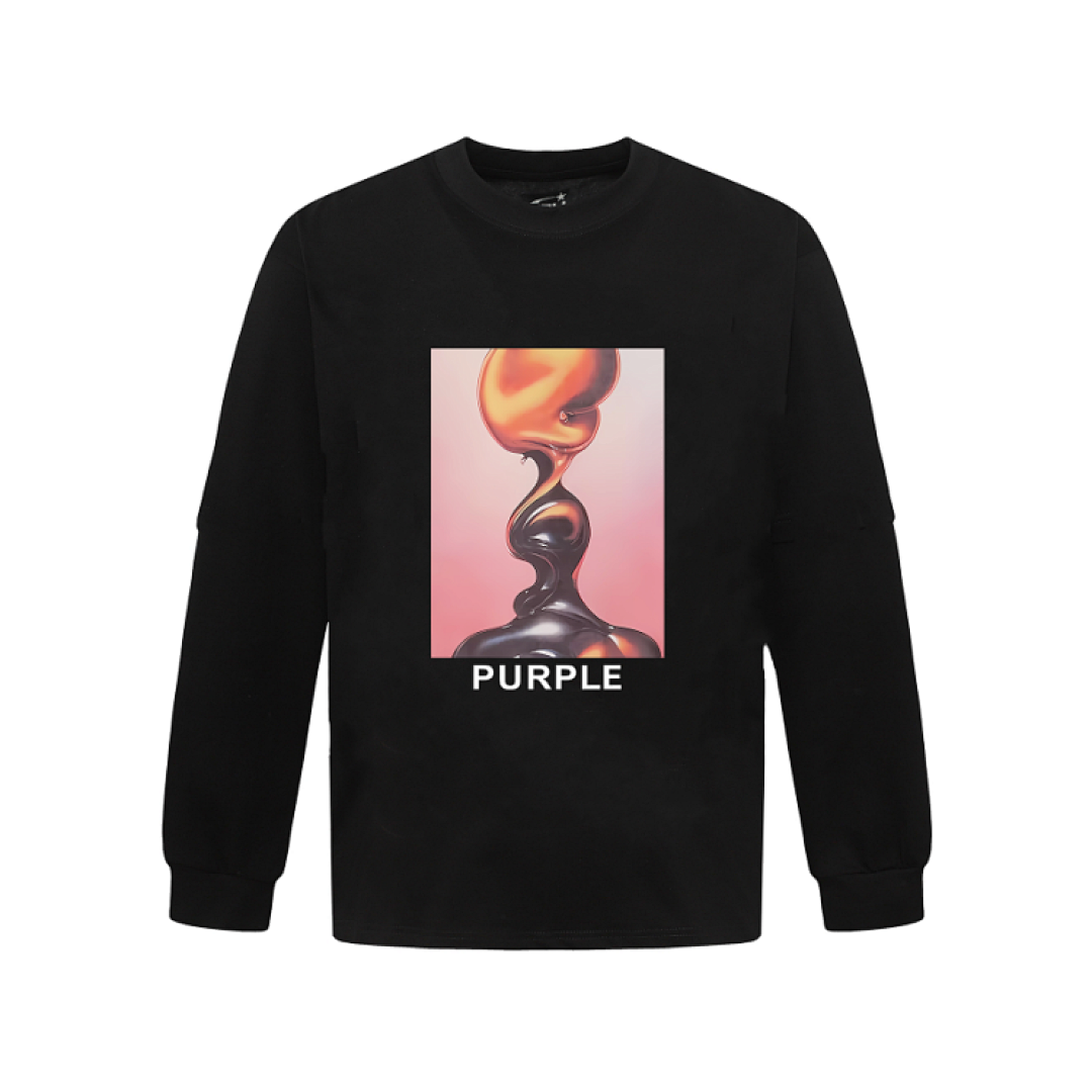 Purple Brand Long Sleeve —# Black Angle 1