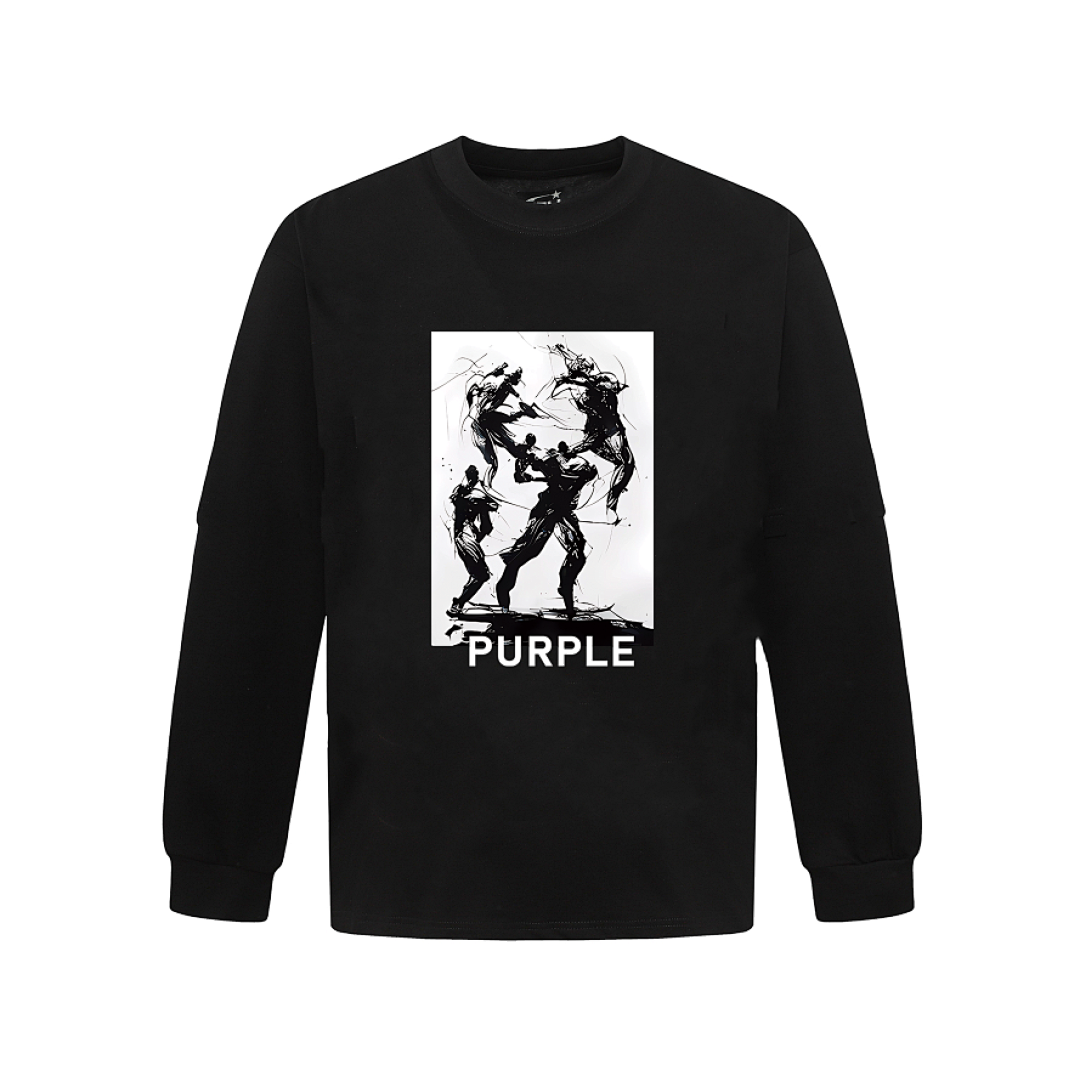 Purple Brand Long Sleeve —# Black Angle 1