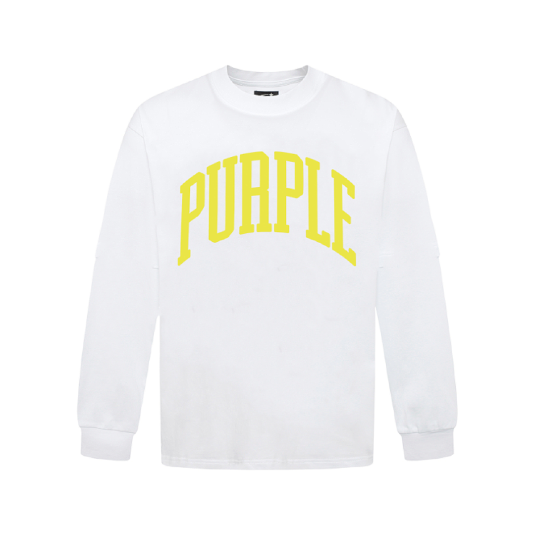 Purple Brand Long Sleeve —# WhiteYellow Angle 1