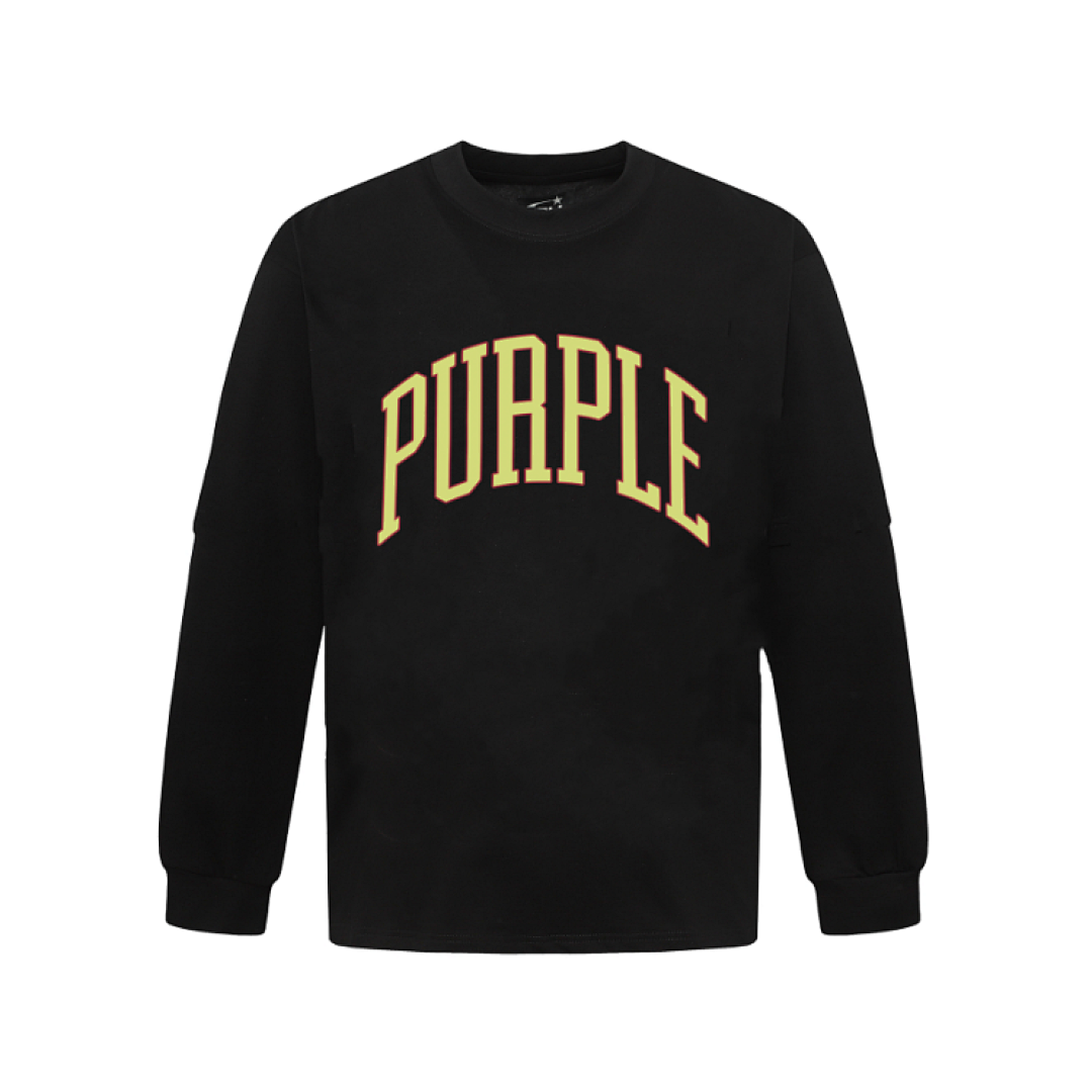 Purple Brand Long Sleeve —# Black Angle 1