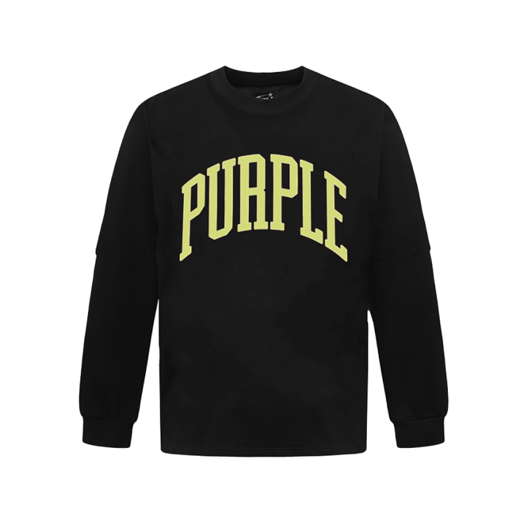 Purple Brand Long Sleeve —# BlackYellow Angle 1