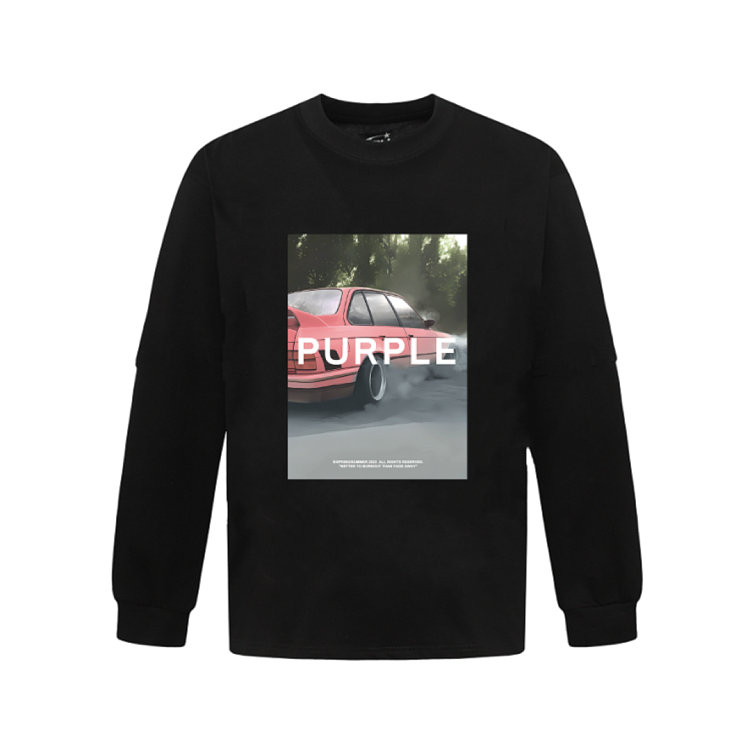 Purple Brand Long Sleeve —# Black Angle 1