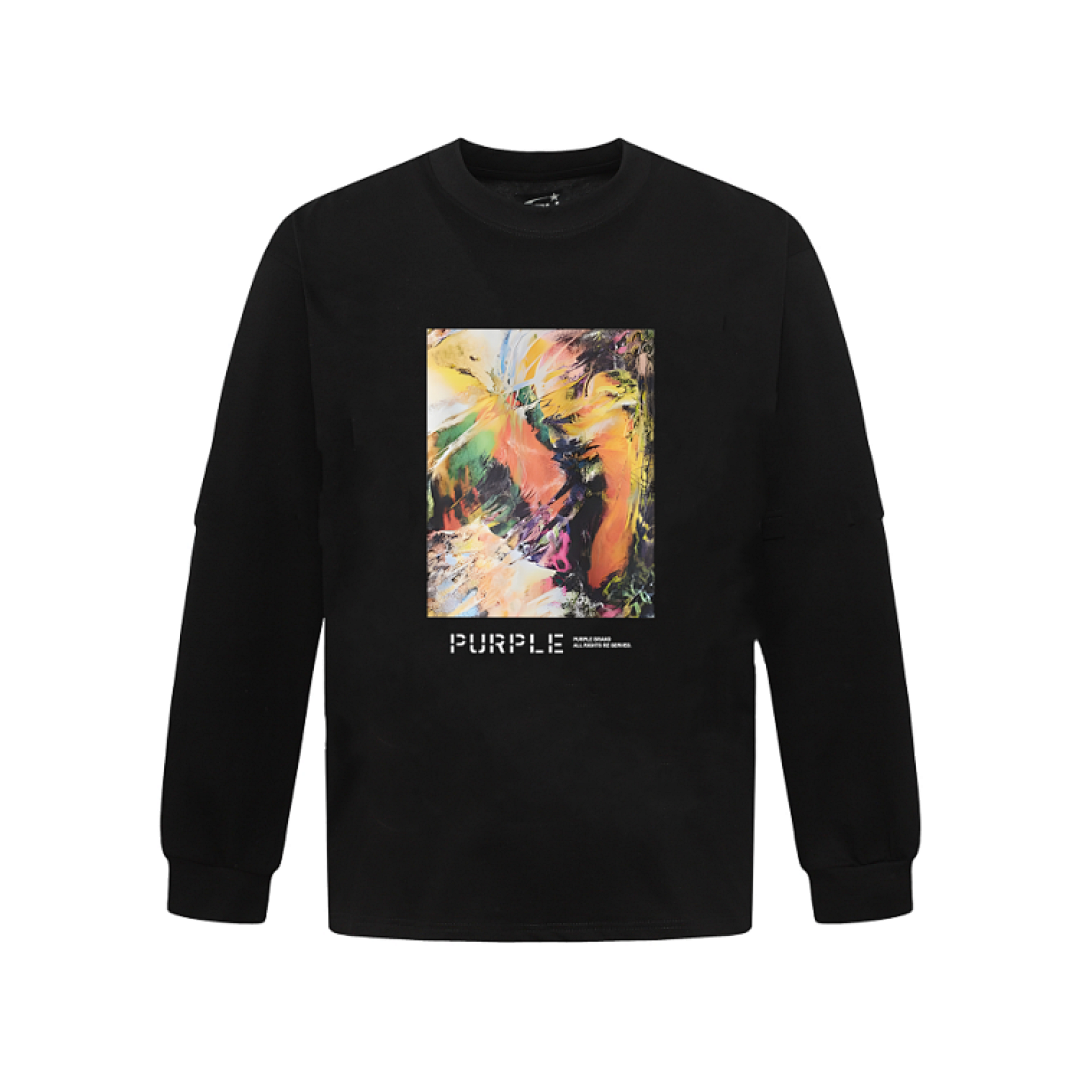 Purple Brand Long Sleeve —# Black Angle 1