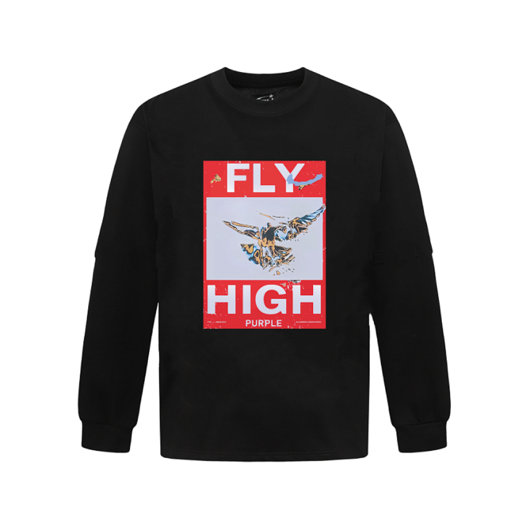 Purple Brand Long Sleeve —# Black Angle 1