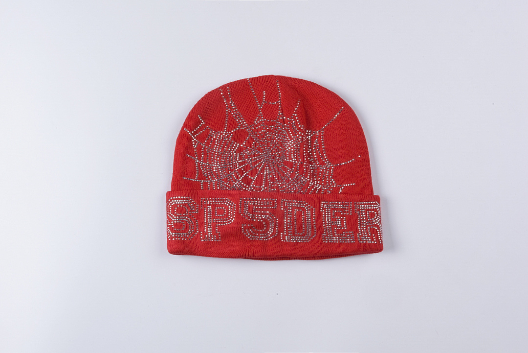 SP5DER Knitted Hat — AS201 (Red) Angle 1