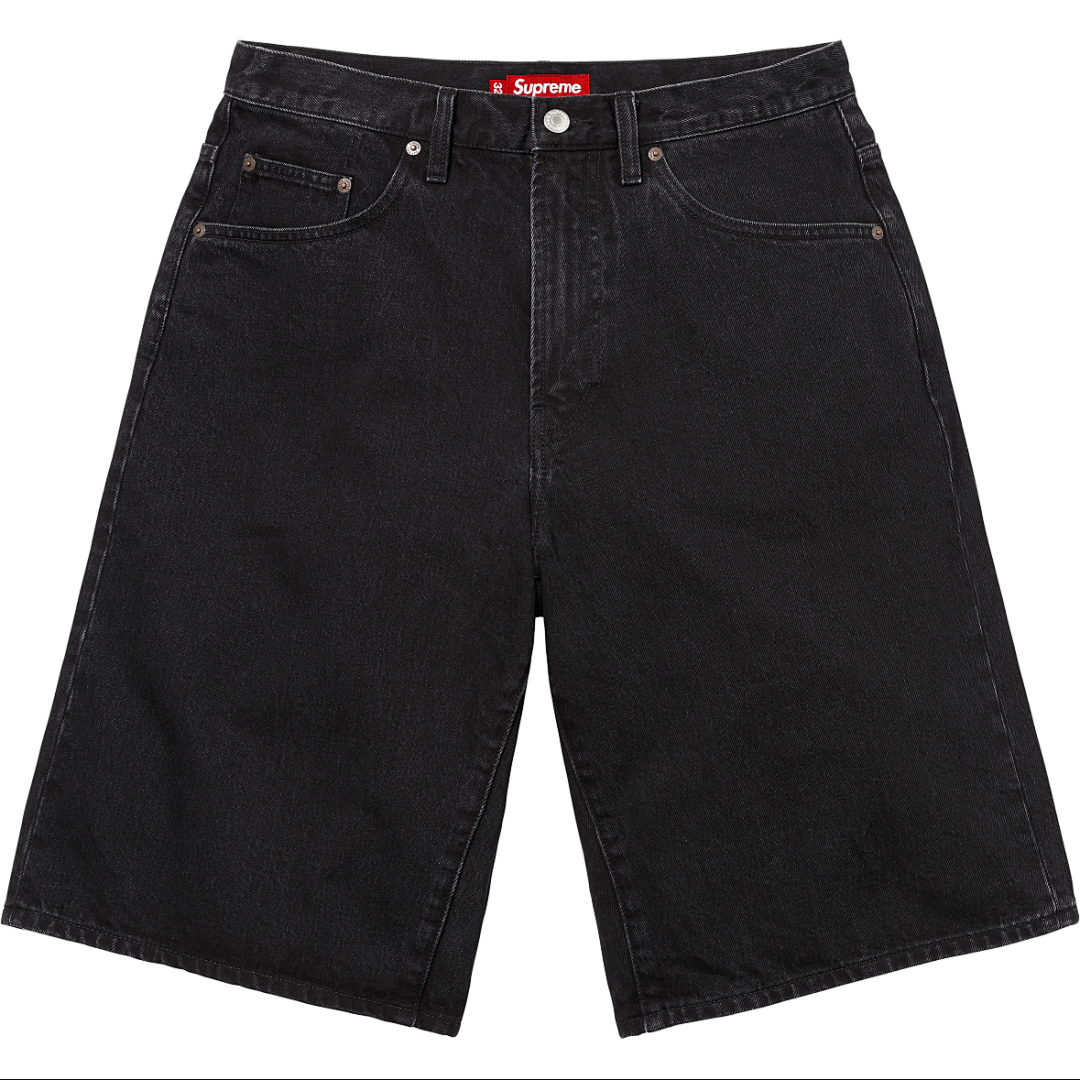 Supreme Jeans Shorts — A323 (Black) Angle 1